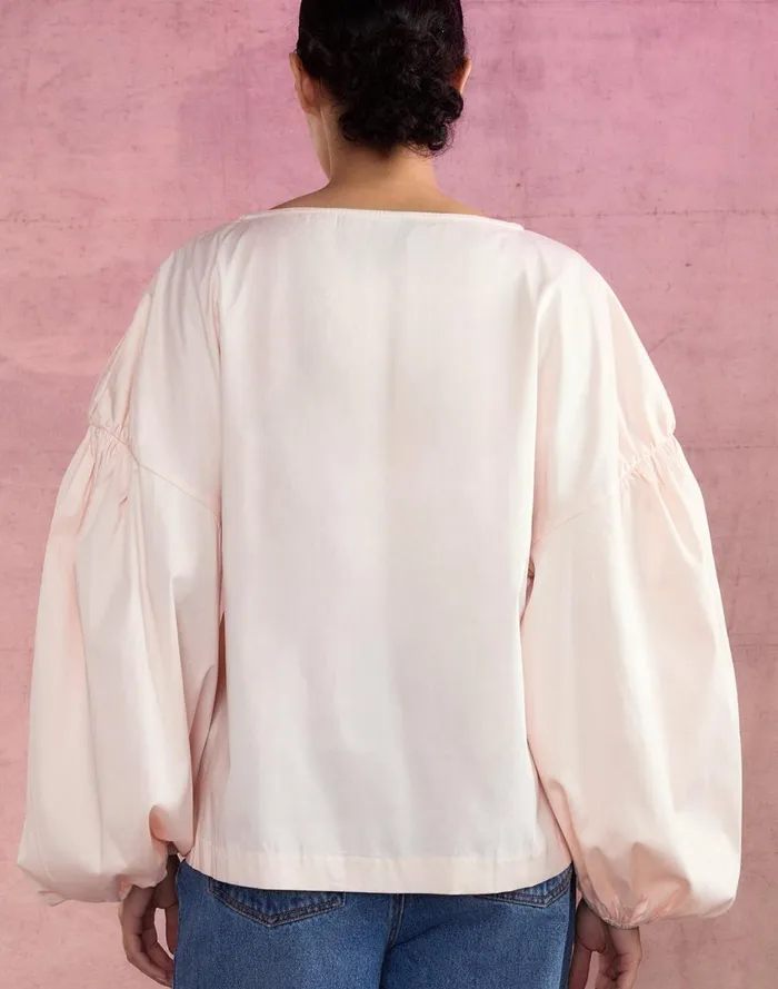 Women Cynthia Rowley Tops Geneva Cotton Blouse Pink