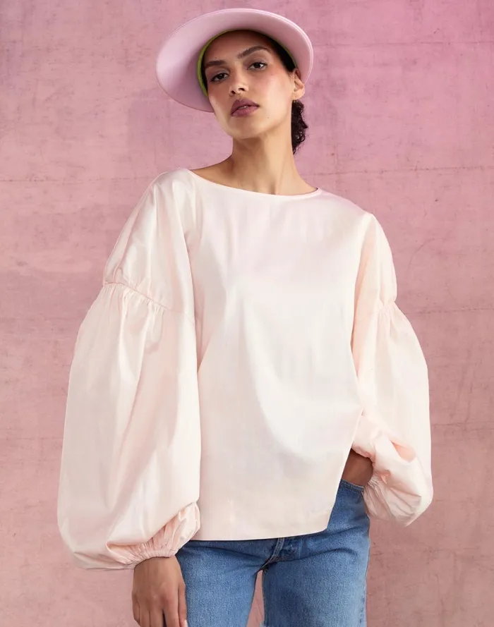Women Cynthia Rowley Tops Geneva Cotton Blouse Pink