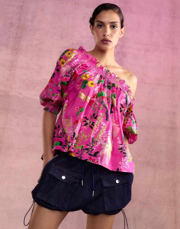 Women Cynthia Rowley Tops Malta Off Shoulder Blouse Pnkfl