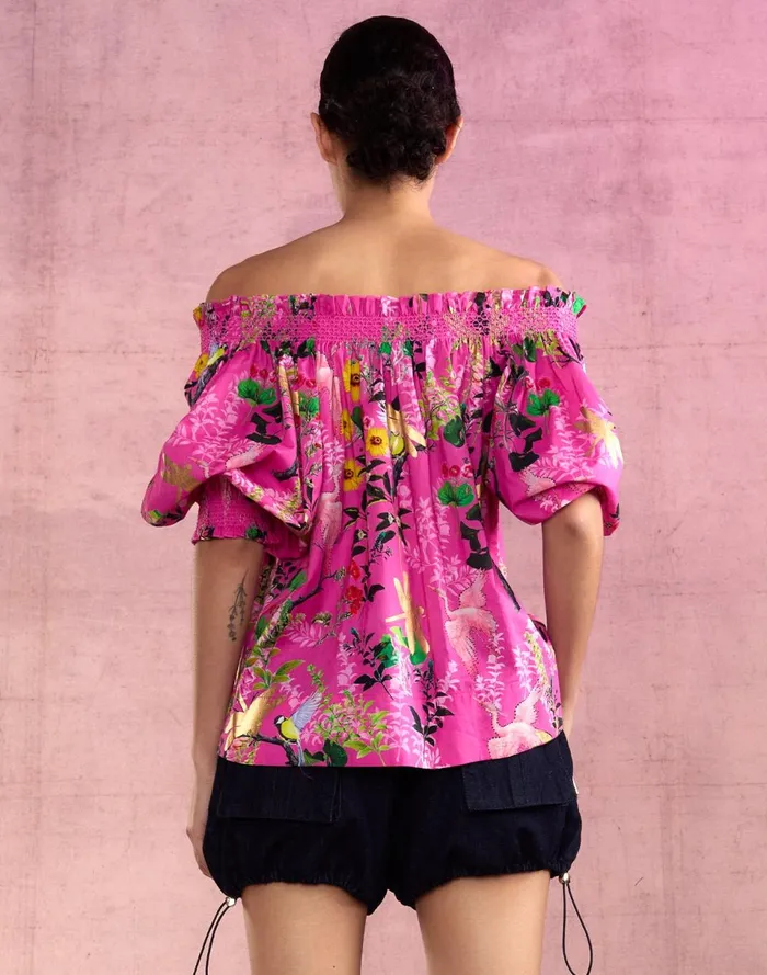 Women Cynthia Rowley Tops Malta Off Shoulder Blouse Pnkfl Women Cynthia Rowley Tops Malta Off Shoulder Blouse Pnkfl