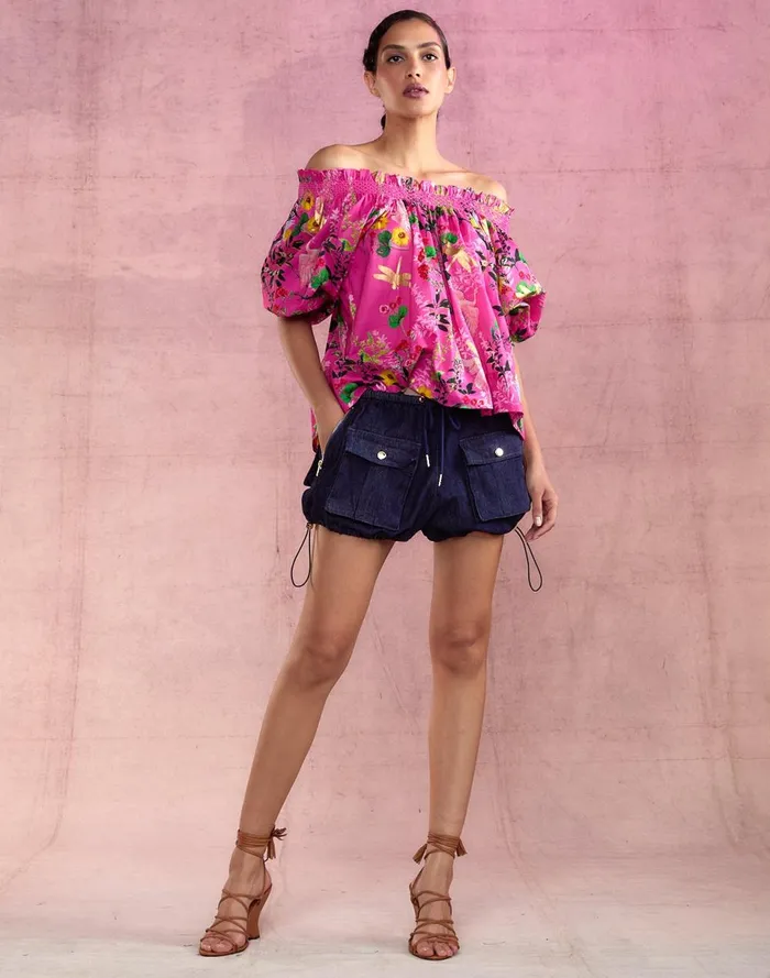 Women Cynthia Rowley Tops Malta Off Shoulder Blouse Pnkfl Women Cynthia Rowley Tops Malta Off Shoulder Blouse Pnkfl