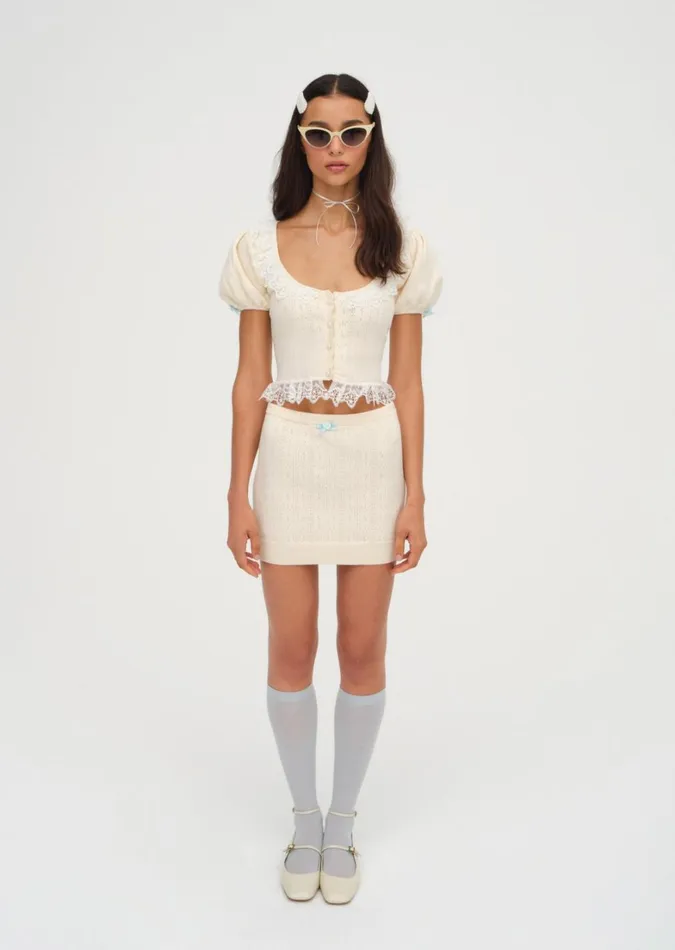 Women Daniela Knit Top Beige For Love and Lemons Tops
