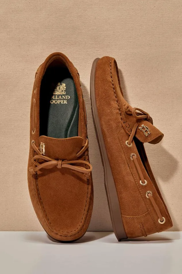 Women Deck Shoe Tan Holland Cooper Loafers