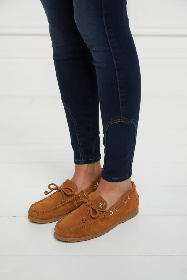 Women Deck Shoe Tan Holland Cooper Loafers
