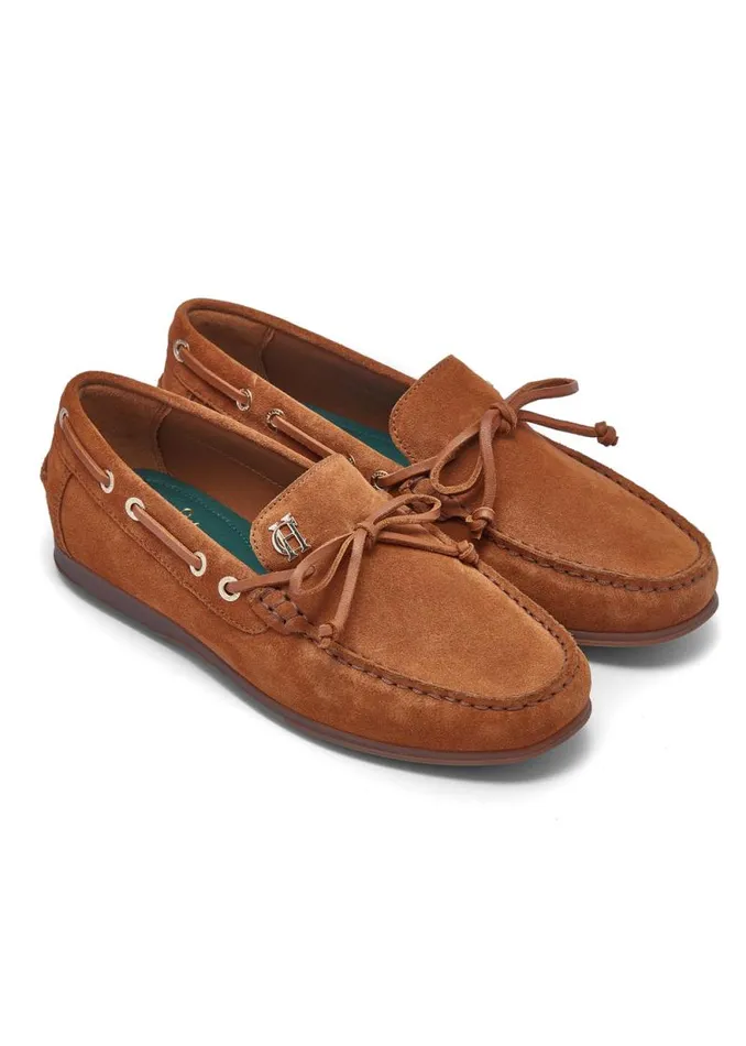 Women Deck Shoe Tan Holland Cooper Loafers