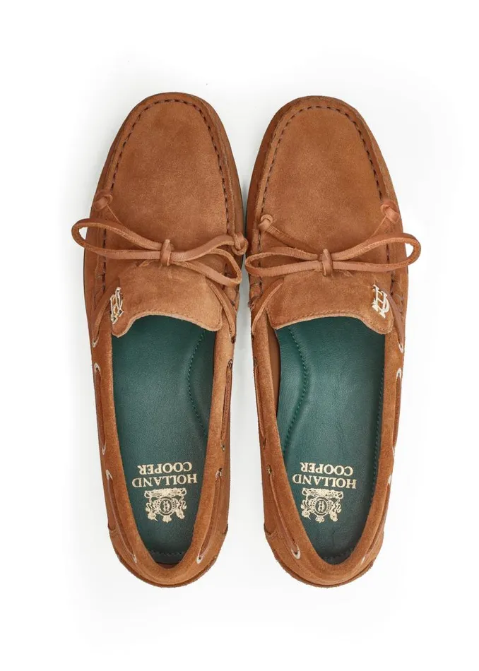 Women Deck Shoe Tan Holland Cooper Loafers