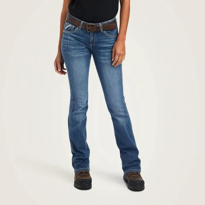 Women Denim Ariat Rebar Riveter Boot Cut Jean Malibu