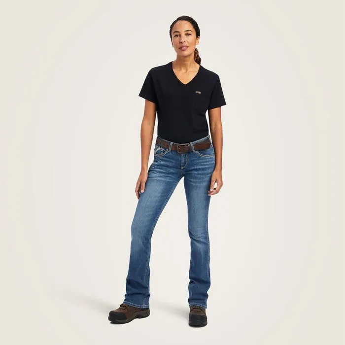 Women Denim Ariat Rebar Riveter Boot Cut Jean Malibu