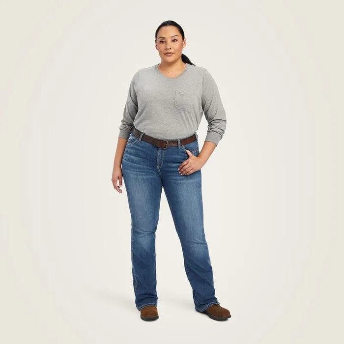 Women Denim Ariat Rebar Riveter Boot Cut Jean Malibu