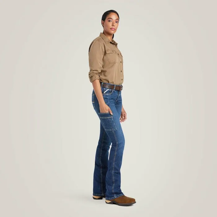 Women Denim Ariat Rebar Work Flex Perfect Rise Riveter Boot Cut Jean Pilar Women Denim Ariat Rebar Work Flex Perfect Rise Riveter Boot Cut Jean Pilar