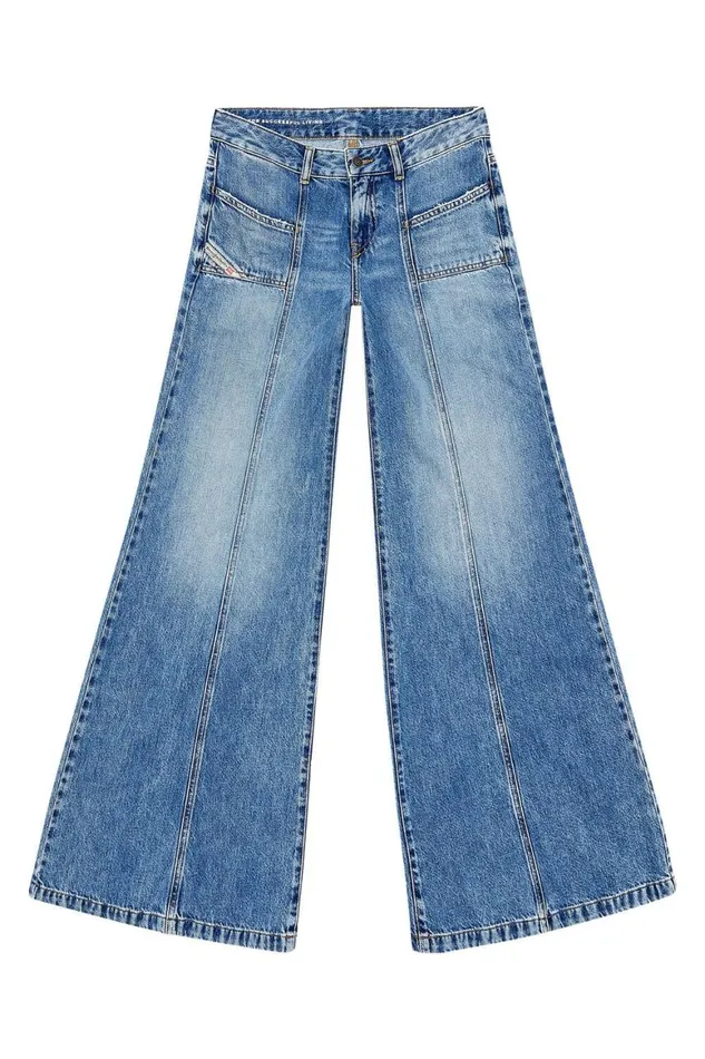 Women Diesel Jeans Flare Jeans DAkii 09H95 Medium Blue Women Diesel Jeans Flare Jeans DAkii 09H95 Medium Blue