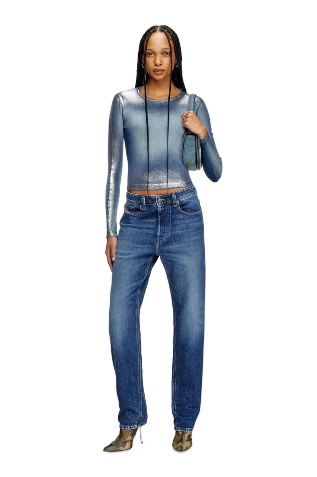 Women Diesel Jeans Regular Jeans 1988 DArk 09L21 Dark Blue