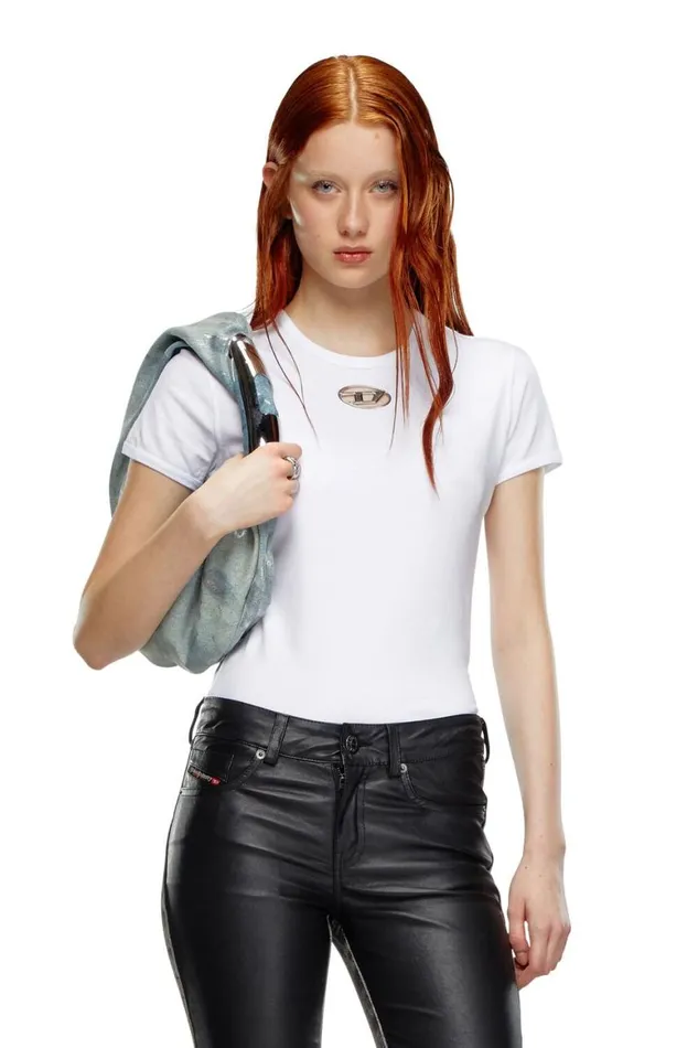 Women Diesel TShirts and Tops TUNCUTIELONGOD White Women Diesel TShirts and Tops TUNCUTIELONGOD White
