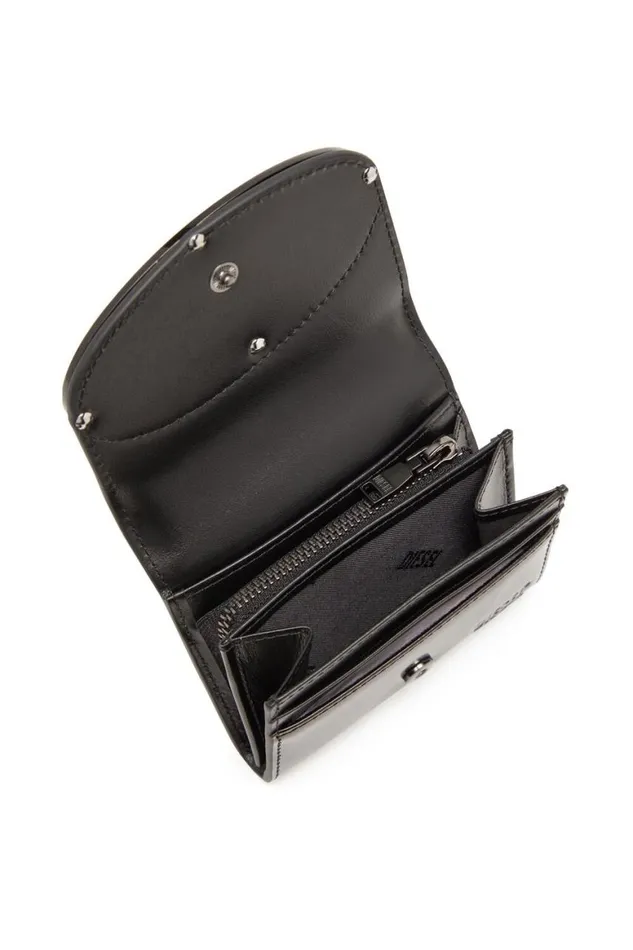 Women Diesel Wallets 1DR CARD HOLDER BIFOLD ZIP III Black Women Diesel Wallets 1DR CARD HOLDER BIFOLD ZIP III Black