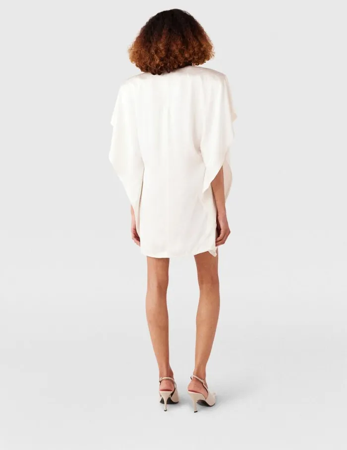 Women Drape Sleeve Mini Dress White Stella McCartney Dresses Women Drape Sleeve Mini Dress White Stella McCartney Dresses