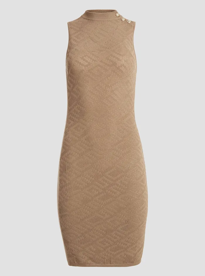 Women Dresses GUESS Eco Beige Paula G Logo Mini Dress Women Dresses GUESS Eco Beige Paula G Logo Mini Dress