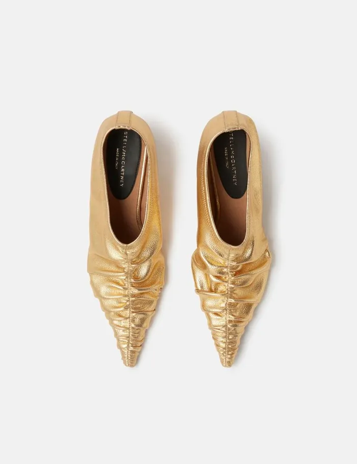Women Elsa Ruched Kitten Heel Pumps Midnight Black Stella McCartney Heels Women Elsa Ruched Kitten Heel Pumps Midnight Black Stella McCartney Heels