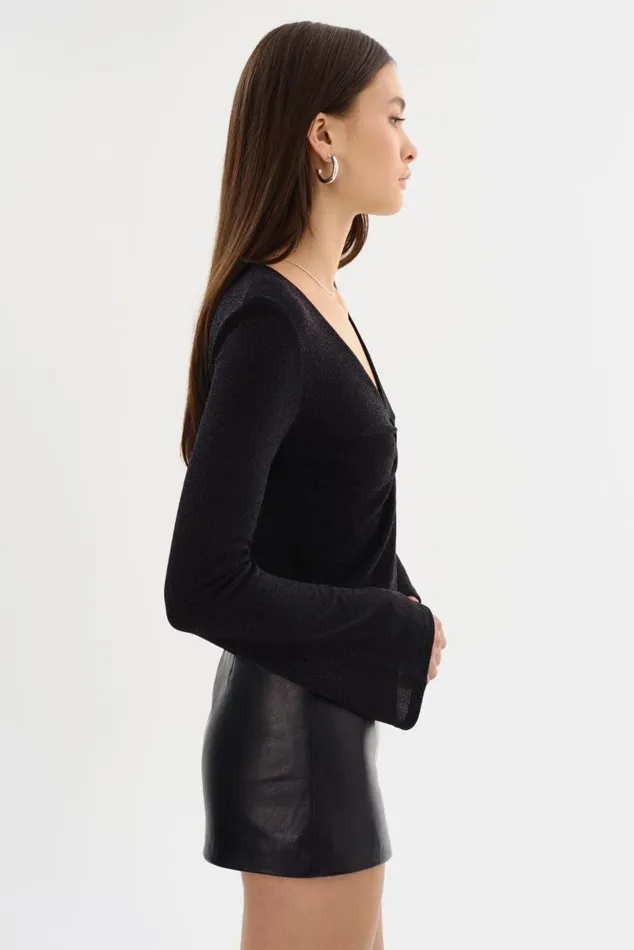 Women ELSIE Lurex Knit Top Black LAMARQUE Tops