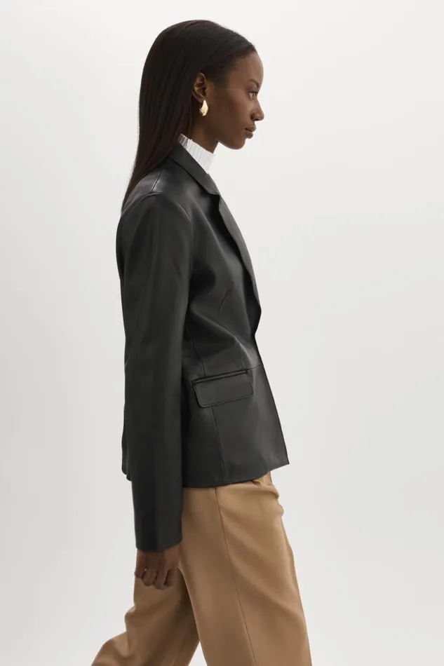 Women ELZA Leather Blazer Black LAMARQUE Leather Jackets Women ELZA Leather Blazer Black LAMARQUE Leather Jackets