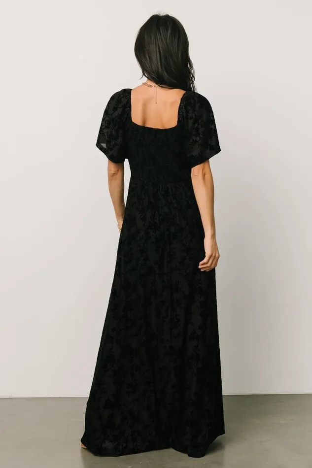Women Everley Velvet Maxi Dress Black Baltic Born Maxi Dresses