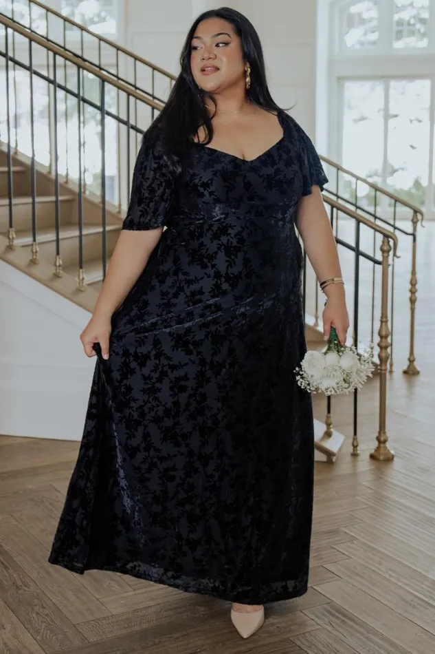 Women Everley Velvet Maxi Dress Black Baltic Born Maxi Dresses