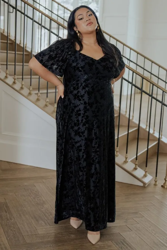 Women Everley Velvet Maxi Dress Black Baltic Born Maxi Dresses