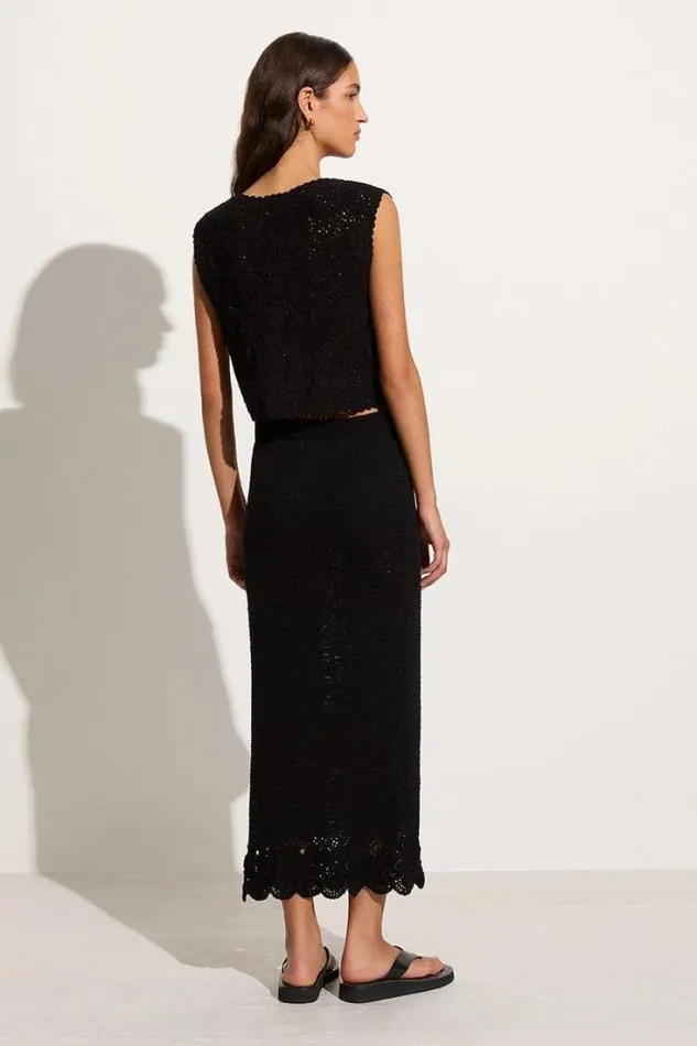 Women Faithfull The Brand Tops Alejandreas Handmade Crochet Vest Black