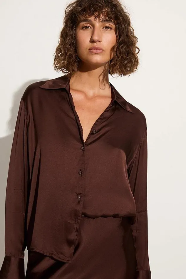 Women Faithfull The Brand Tops Francisca Shirt Dark Truffle