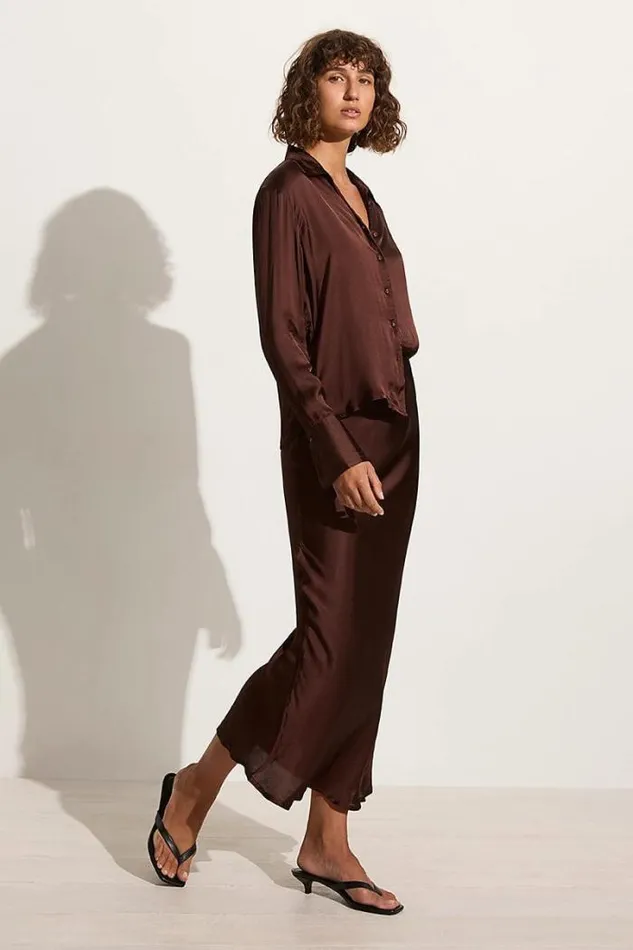 Women Faithfull The Brand Tops Francisca Shirt Dark Truffle