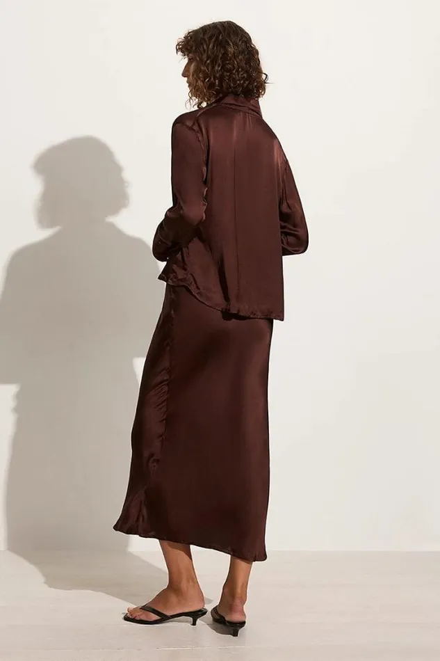 Women Faithfull The Brand Tops Francisca Shirt Dark Truffle