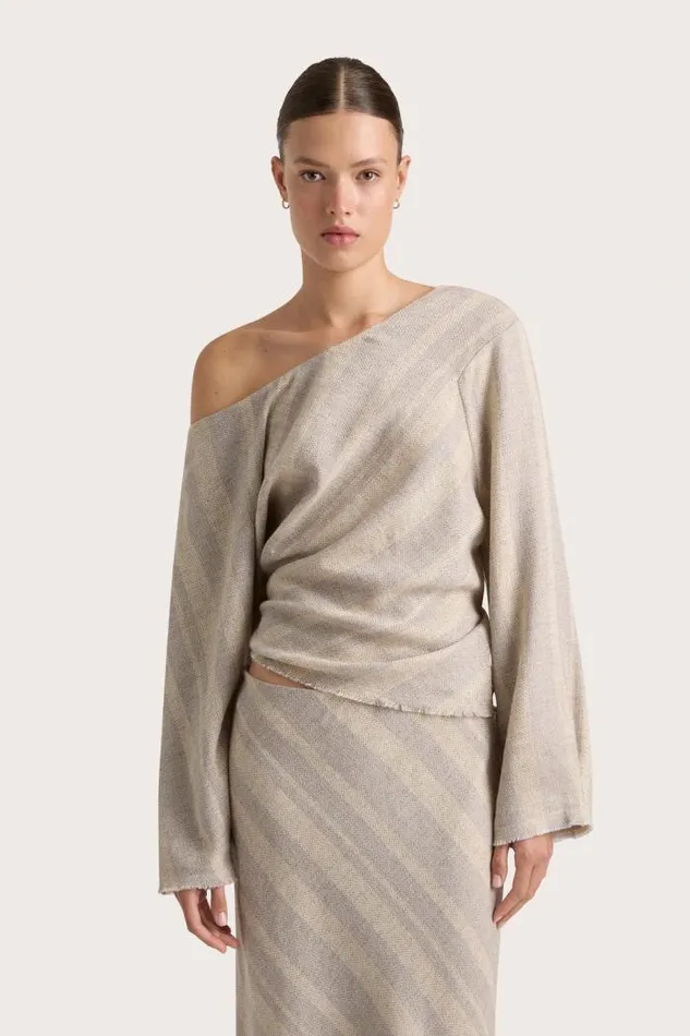 Women Faithfull The Brand Tops Sao Paulo Top Sand Sky Stripe