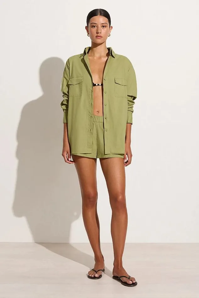 Women Faithfull The Brand Tops Tyde Shirt Khaki 8211 Final Sale