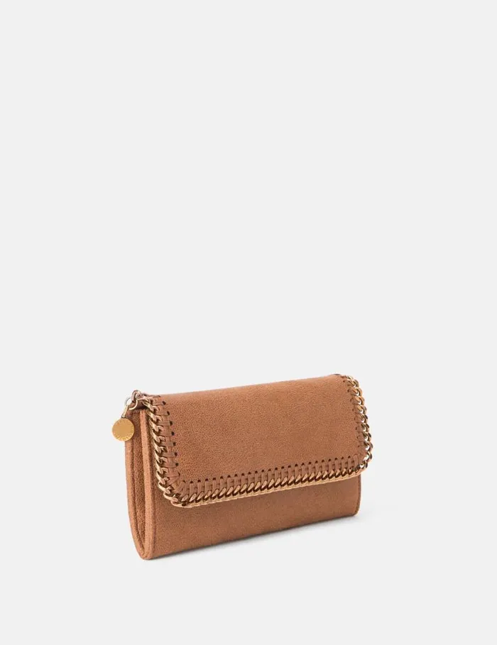 Women Falabella Continental Wallet Pecan Brown Stella McCartney Long Wallets