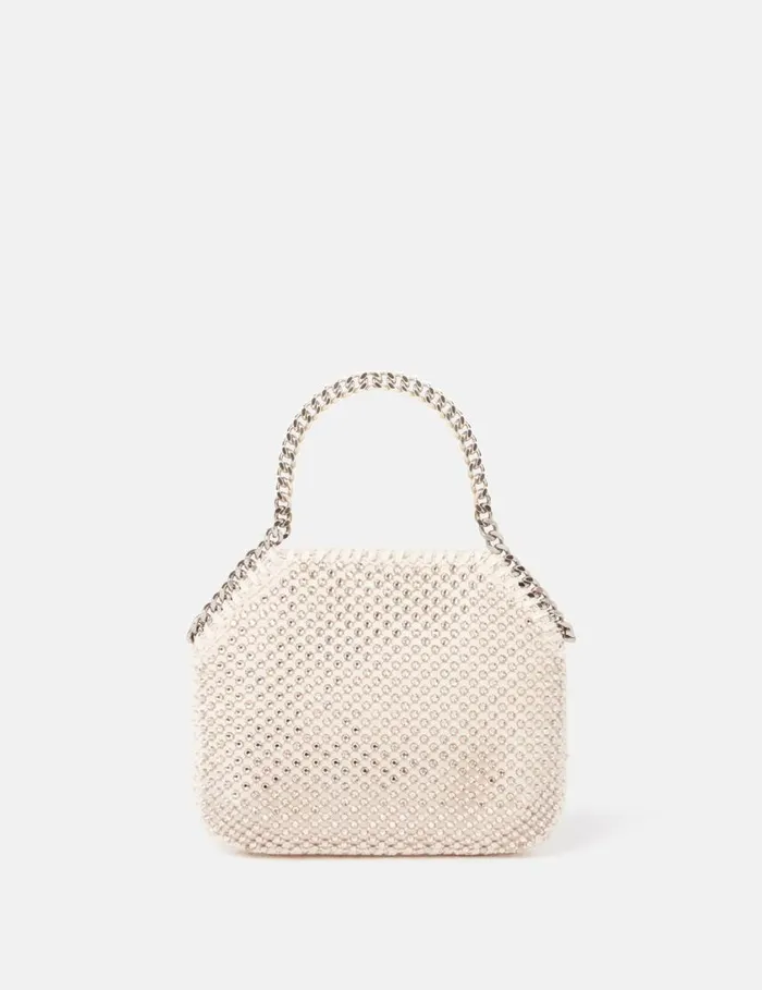 Women Falabella Crystal Mesh Mini Tote Bag Almond Stella McCartney Mini Bags And Clutches