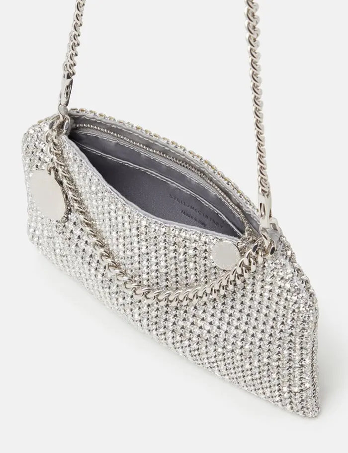 Women Falabella Crystal Mesh Shoulder Bag Metallic Silver Stella McCartney Mini Bags And Clutches Women Falabella Crystal Mesh Shoulder Bag Metallic Silver Stella McCartney Mini Bags And Clutches