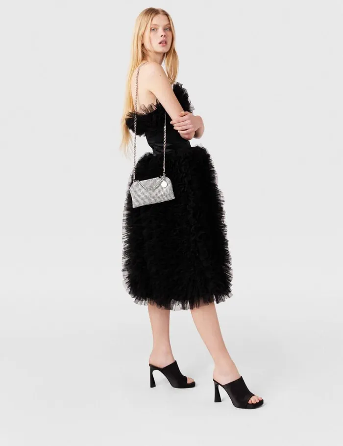 Women Falabella Crystal Mesh Shoulder Bag Metallic Silver Stella McCartney Mini Bags And Clutches Women Falabella Crystal Mesh Shoulder Bag Metallic Silver Stella McCartney Mini Bags And Clutches