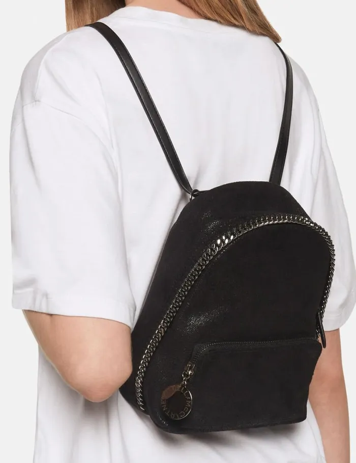 Women Falabella Mini Backpack Midnight Black Stella McCartney Iconic Falabella Women Falabella Mini Backpack Midnight Black Stella McCartney Iconic Falabella