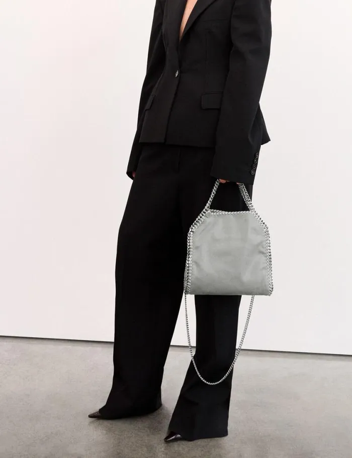 Women Falabella Mini Tote Bag Light Grey Stella McCartney Mini Bags And Clutches