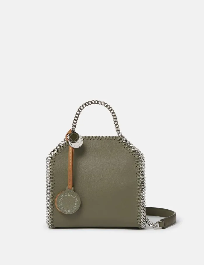 Women Falabella Tiny Tote Bag Khaki Green Stella McCartney TopHandle Bags