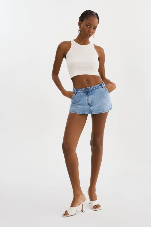 Women FANTINA Denim Skort Light Blue Wash LAMARQUE Skirts Women FANTINA Denim Skort Light Blue Wash LAMARQUE Skirts