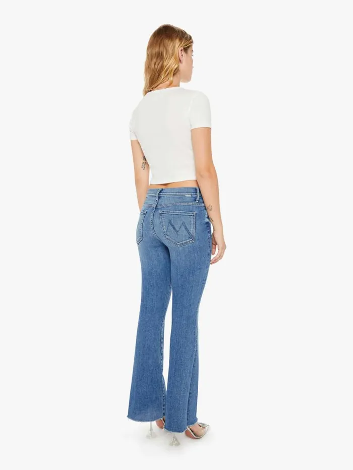 Women Flare Mother Denim PETITES The Lil039 Weekender Fray Blue medium
