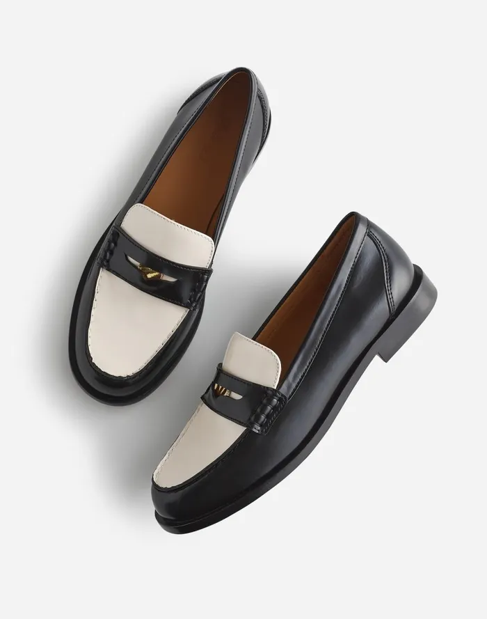 Women Flats and Loafers Madewell The Grayson Penny Loafer True Black Multi