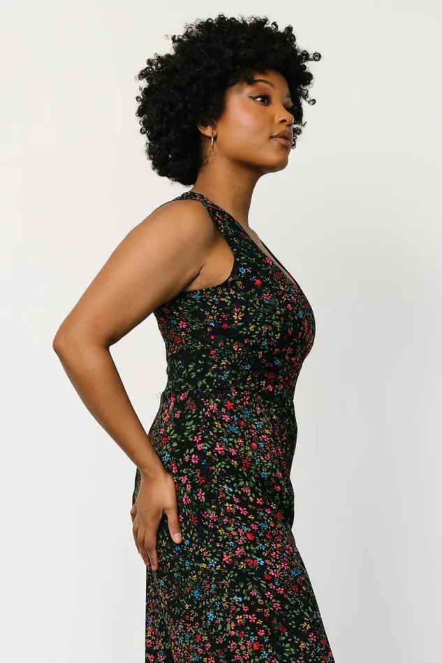 Women Frazier Jumpsuit Black Multi Floral Baltic Born Jumpsuits and Rompers