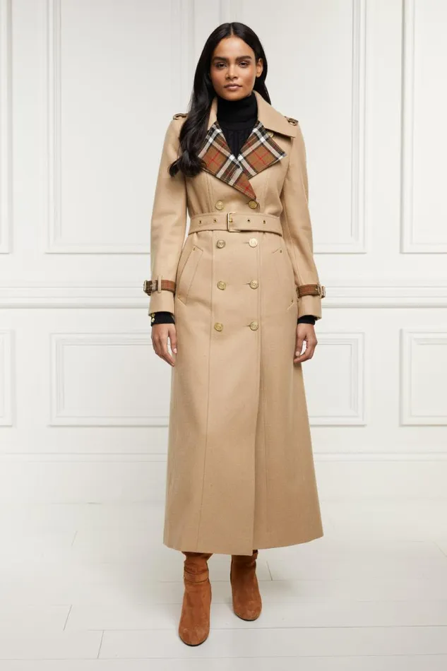 Women Full Length Chelsea Trench Coat Camel Holland Cooper Tailoring