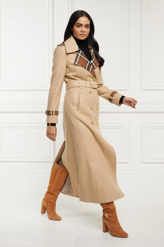 Women Full Length Chelsea Trench Coat Camel Holland Cooper Tailoring