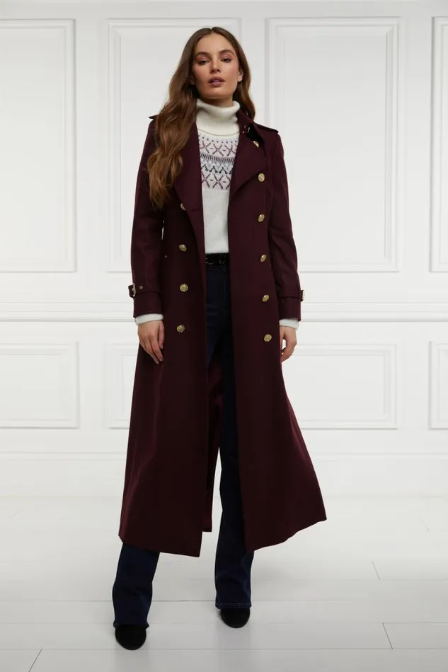Women Full Length Marlborough Trench Coat Mulberry Holland Cooper Tailoring
