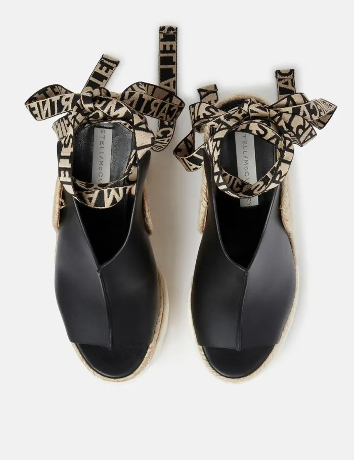 Women Gaia Alter Mat Peeptoe Wedge Espadrilles Black Stella McCartney Espadrilles Women Gaia Alter Mat Peeptoe Wedge Espadrilles Black Stella McCartney Espadrilles