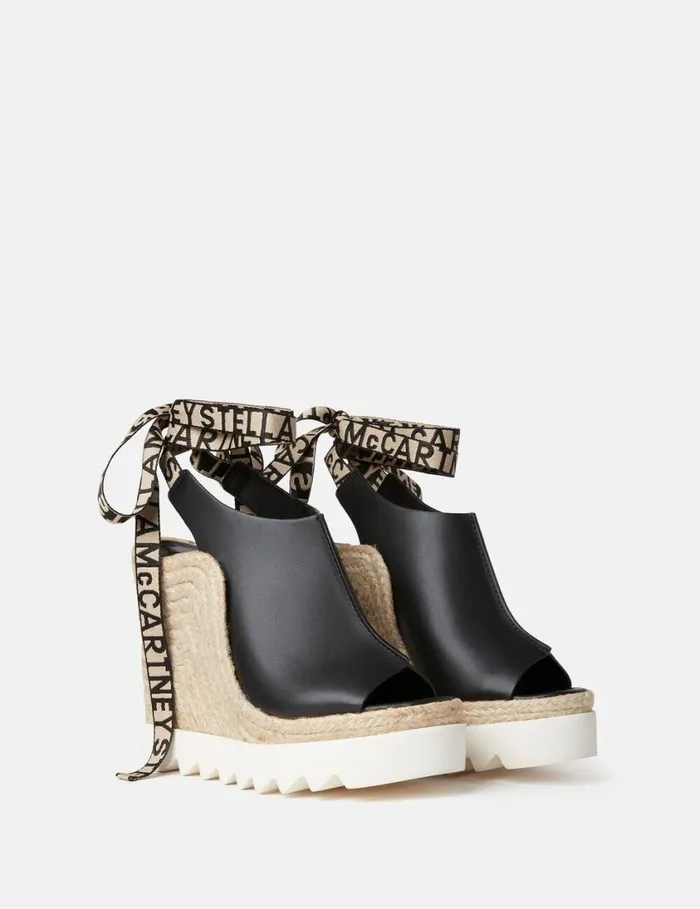 Women Gaia Alter Mat Peeptoe Wedge Espadrilles Black Stella McCartney Espadrilles Women Gaia Alter Mat Peeptoe Wedge Espadrilles Black Stella McCartney Espadrilles