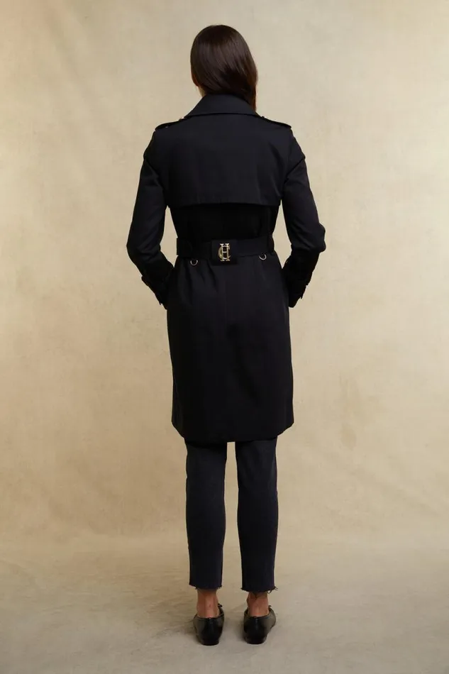 Women Gatcombe Trench Coat Black Holland Cooper Tailoring Women Gatcombe Trench Coat Black Holland Cooper Tailoring