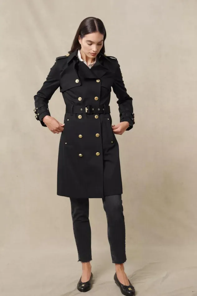 Women Gatcombe Trench Coat Black Holland Cooper Tailoring Women Gatcombe Trench Coat Black Holland Cooper Tailoring